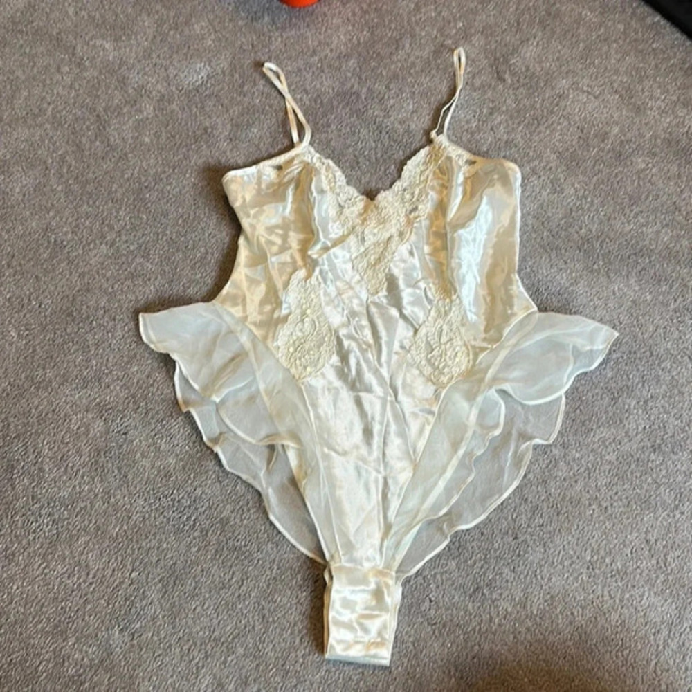 Victorias Secret Vintage Sequin Satin Teddy M